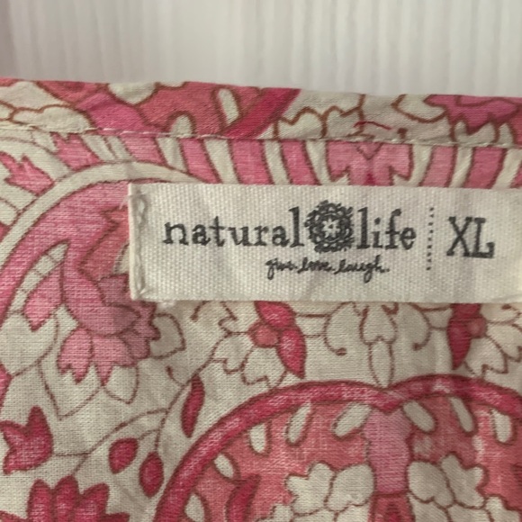 NATURAL LIFE Pink and Cream Boho Blouse - Picture 2 of 4